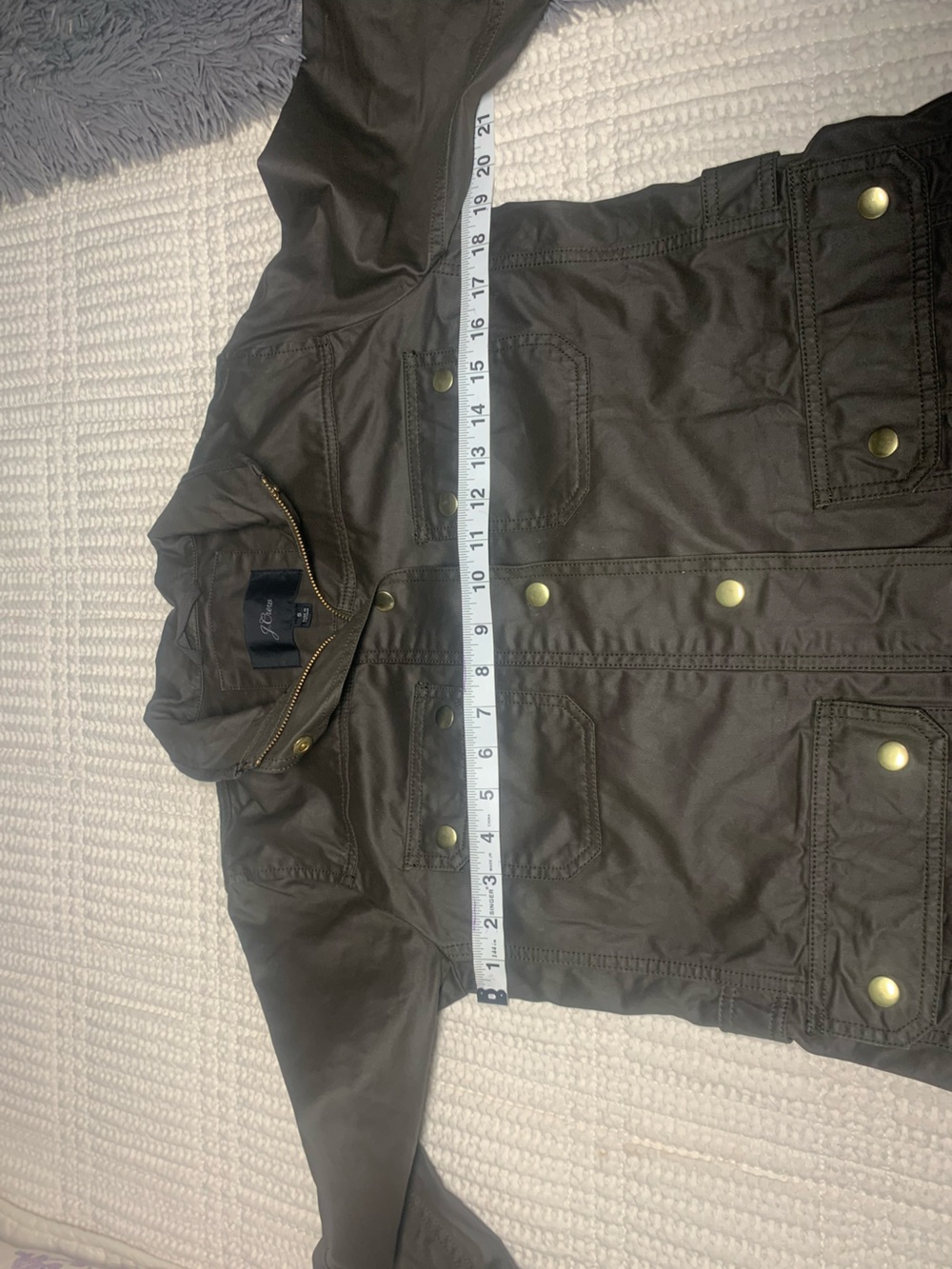 J. Crew Women’s Olive/Brown Waxed Canvas Field Jacket - Picture 12 of 12